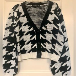 Black & White Button Down Sweater